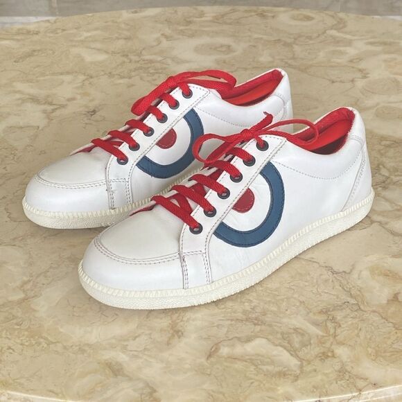 Underground England Leather Red White & Blue Unisex Sneakers RARE - Picture 2 of 13